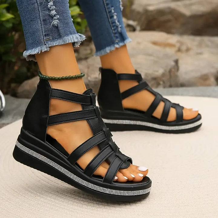 Women's Rhinestone Sandals - Stylish Comfort Footwear for Summer - All-Day Support and Stability 2
