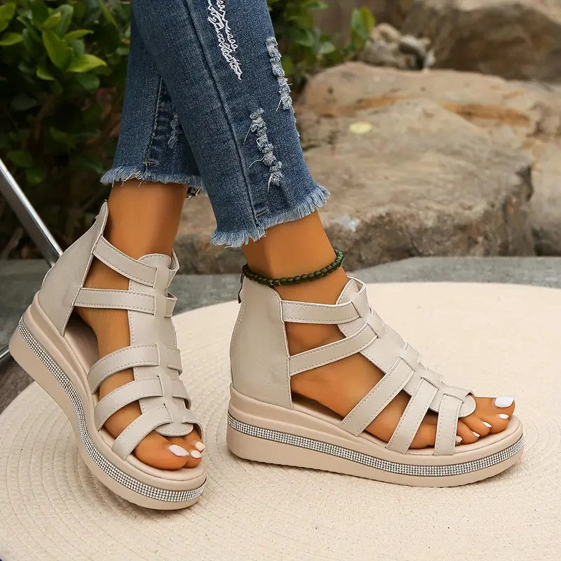 Women's Rhinestone Sandals - Stylish Comfort Footwear for Summer - All-Day Support and Stability 4