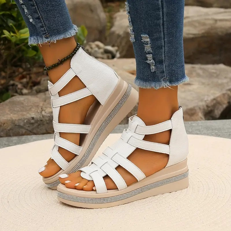 Women's Rhinestone Sandals - Stylish Comfort Footwear for Summer - All-Day Support and Stability 6