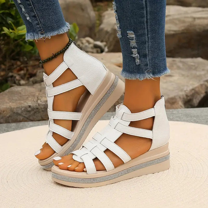 Women's Rhinestone Sandals - Stylish Comfort Footwear for Summer - All-Day Support and Stability 9