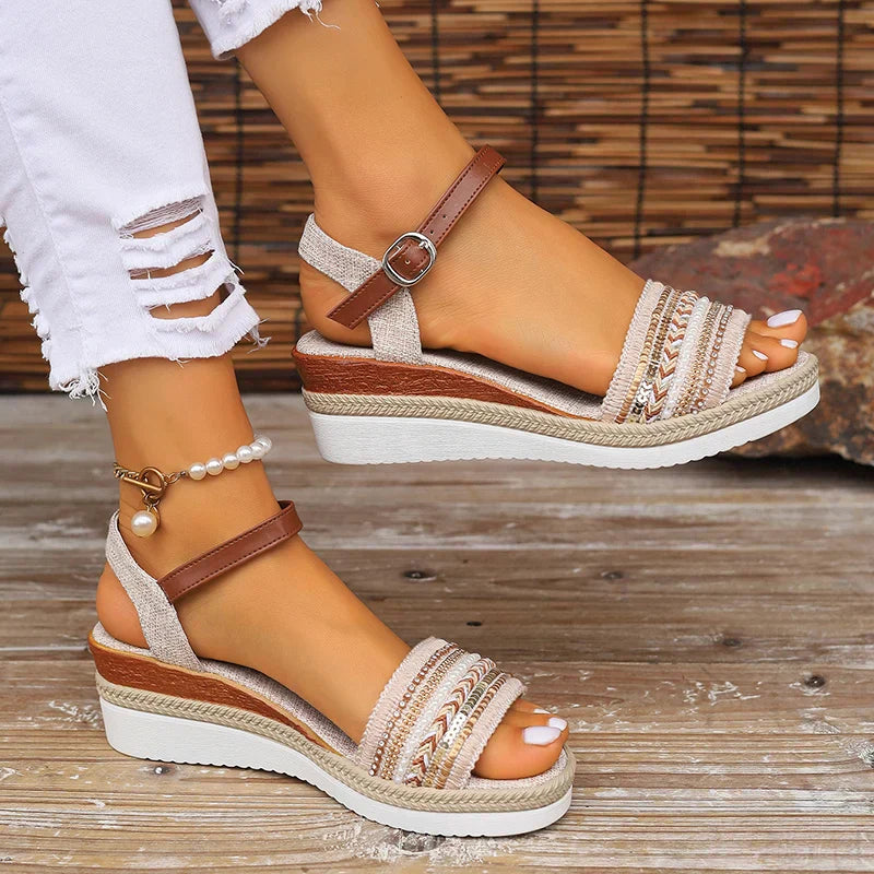Women's Sandals - Comfortable Boho Style for Casual Summer Outings, Lightweight and Adjustable Fit 0