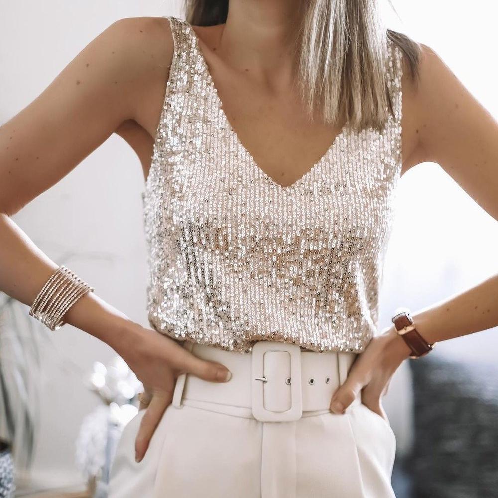 Women's Sequin Top - Glamorous Going Out Tops for Parties and Special Occasions 1