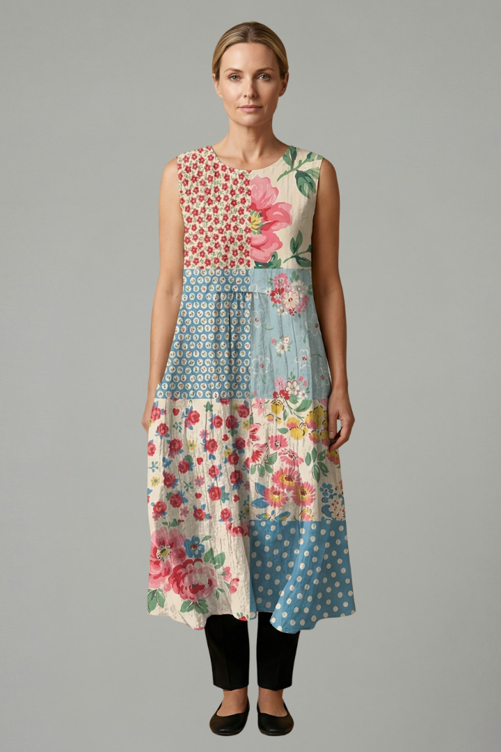 Women’s Sleeveless Midi Dress Relaxed Fit Summer Dress 0