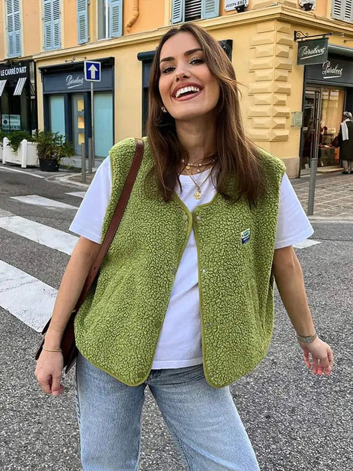 Women’s Sleeveless Vest Cozy Warm Layering Jacket for Autumn and Spring 0