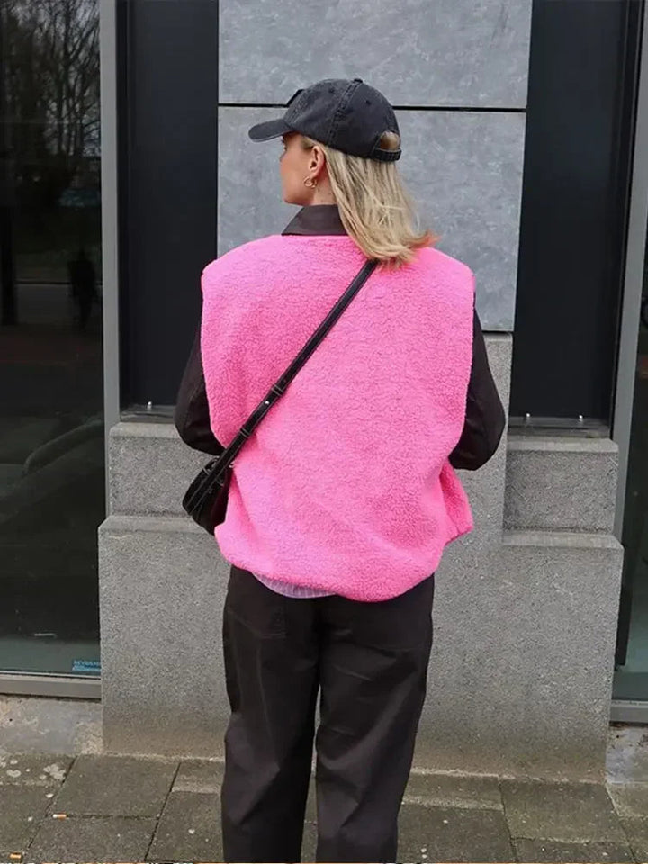 Women’s Sleeveless Vest Cozy Warm Layering Jacket for Autumn and Spring 4