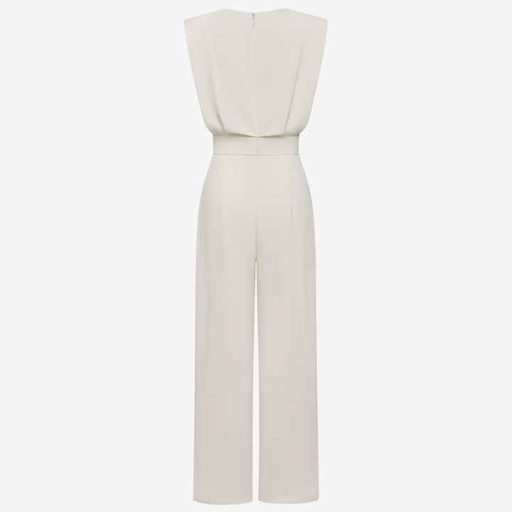 Women's Slim Fit Jumpsuit with Defined Waist and Wide Legs 1