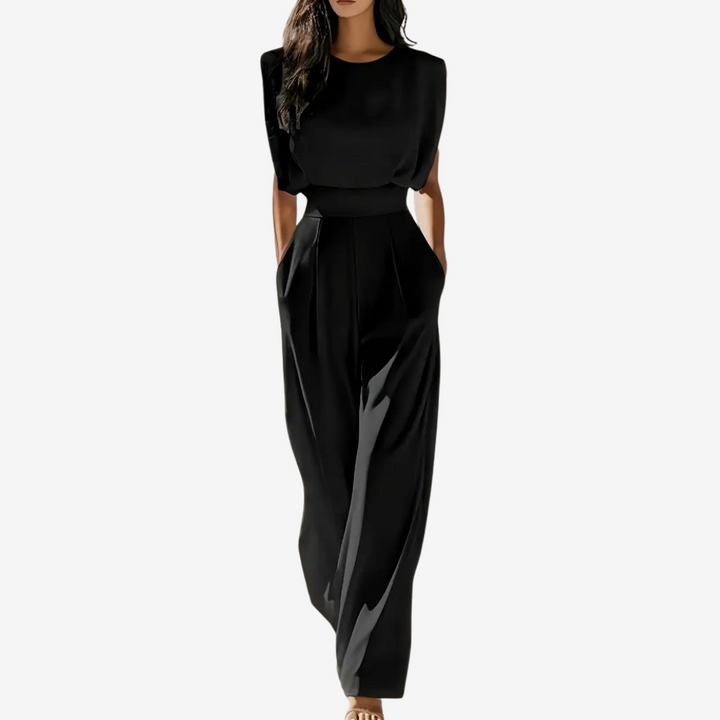 Women's Slim Fit Jumpsuit with Defined Waist and Wide Legs 2