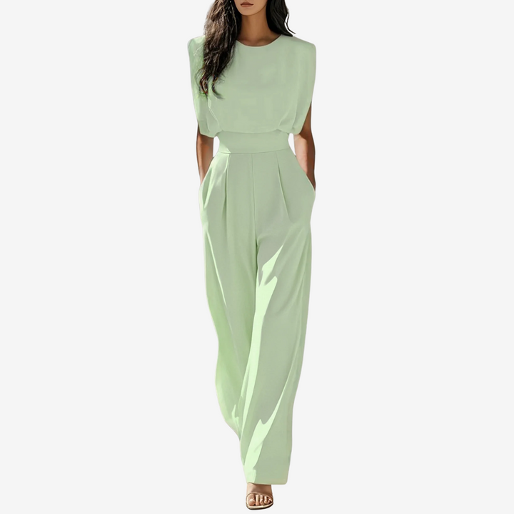 Women's Slim Fit Jumpsuit with Defined Waist and Wide Legs 4