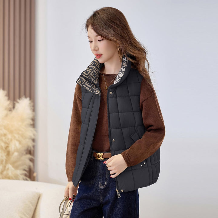 Women's Stylish Quilted Vest with Stand-Up Collar and Zip Closure for Outdoor Layering 9