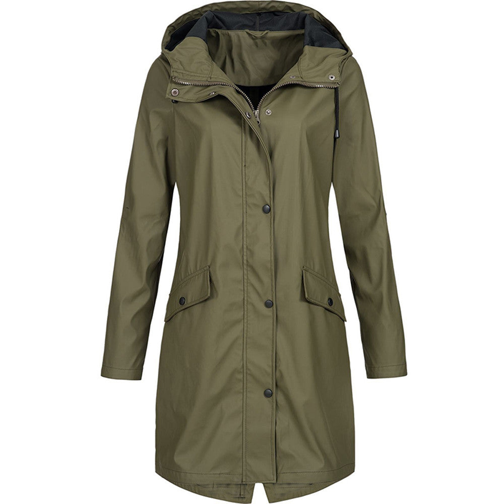 Women's Stylish Waterproof Windbreaker Jacket - Lightweight & Versatile Raincoat for Outdoor Activities 0