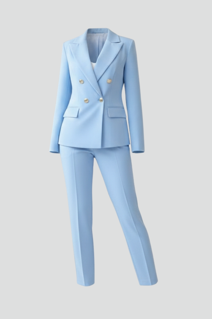 Women's Suit Set - Elegant Tailored Blazer and High-Waisted Trousers for Professional Style 1
