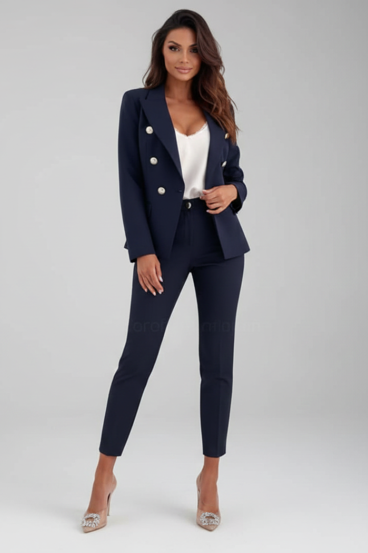Women's Suit Set - Elegant Tailored Blazer and High-Waisted Trousers for Professional Style 6