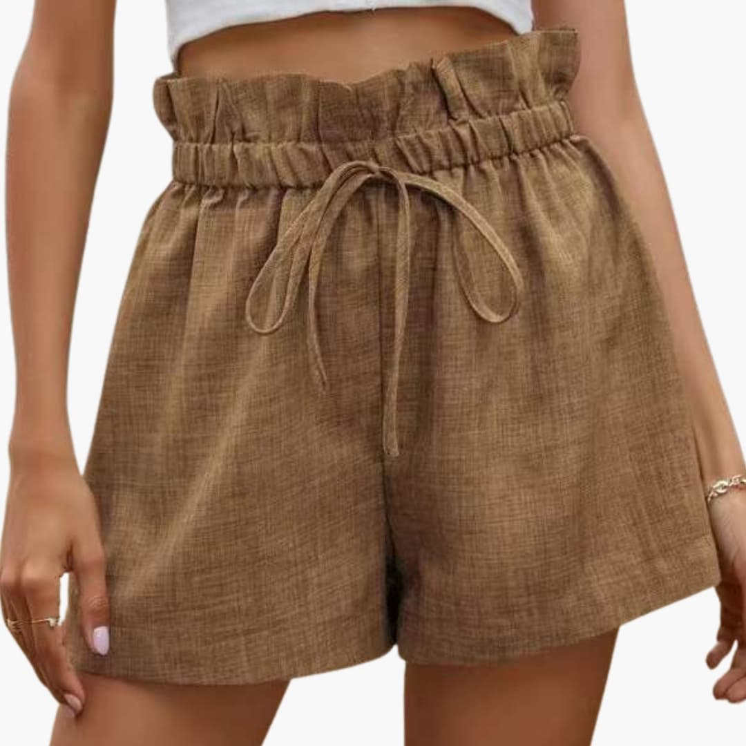 Women's Summer Lightweight Shorts with Elastic Waist and Pockets for Casual Outings 0