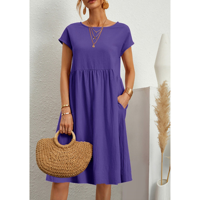 Women's Summer Midi Dress - Casual Comfortable Style with Pockets for Effortless Chic 10
