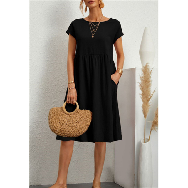 Women's Summer Midi Dress - Casual Comfortable Style with Pockets for Effortless Chic 3