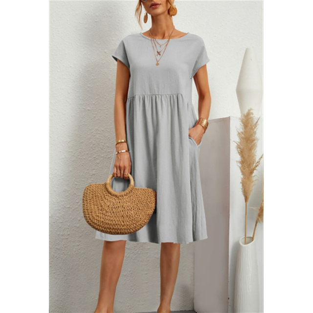 Women's Summer Midi Dress - Casual Comfortable Style with Pockets for Effortless Chic 4