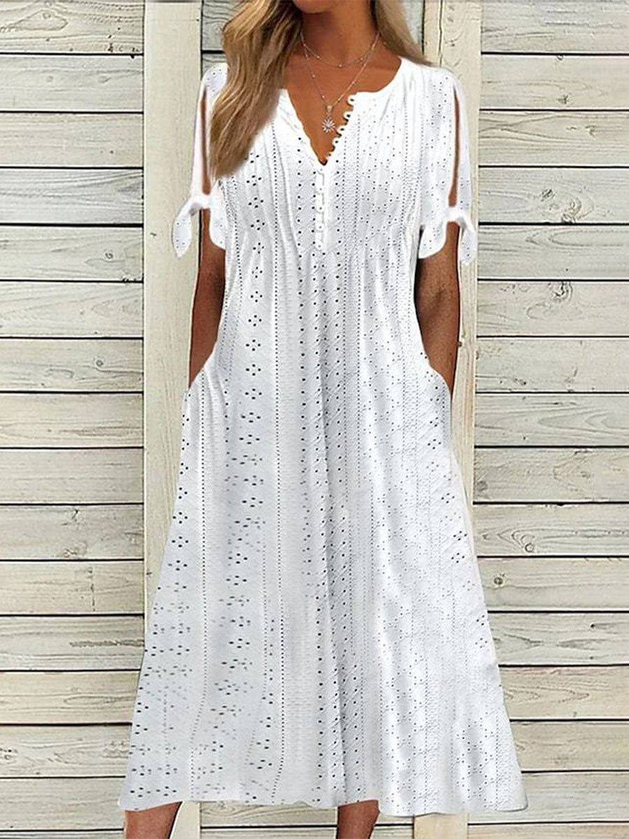 Women's Summer Midi Dress - Elegant Lace Casual And Formal Wear 0
