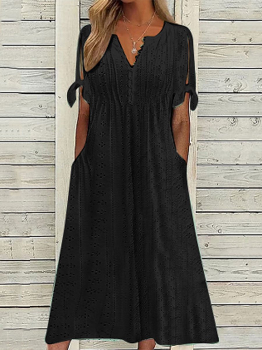 Women's Summer Midi Dress - Elegant Lace Casual And Formal Wear 1