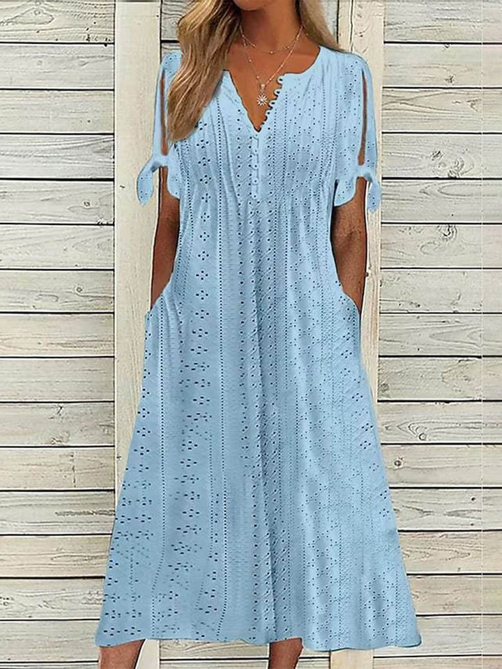 Women's Summer Midi Dress - Elegant Lace Casual And Formal Wear 3