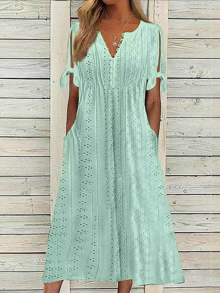 Women's Summer Midi Dress - Elegant Lace Casual And Formal Wear 5