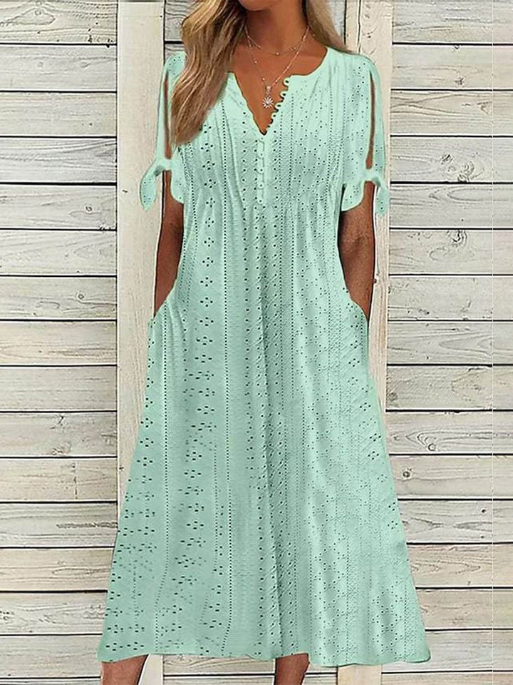Women's Summer Midi Dress - Elegant Lace Casual And Formal Wear 5