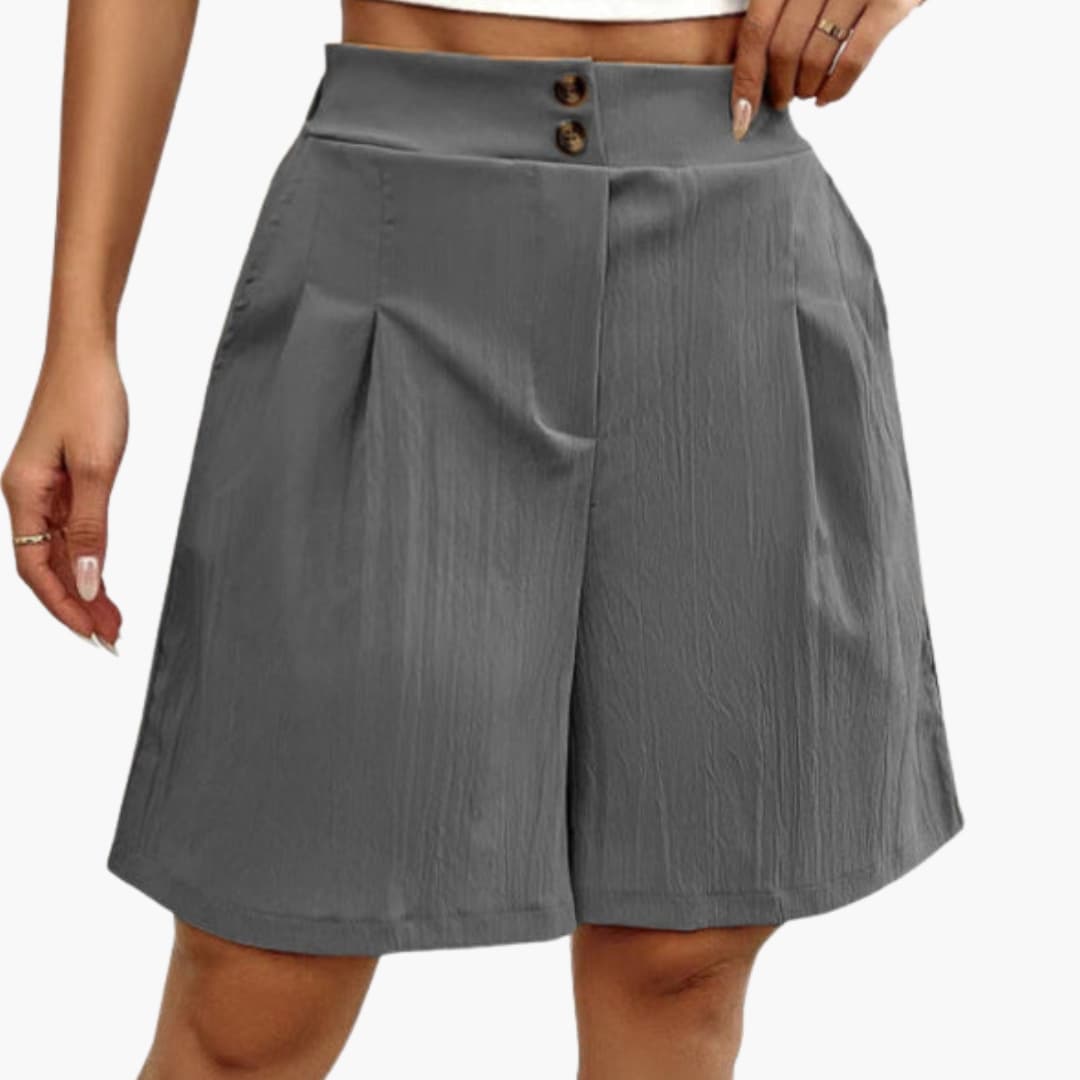 Women's Summer Shorts with Button Placket and Relaxed Fit for Casual Outings 0