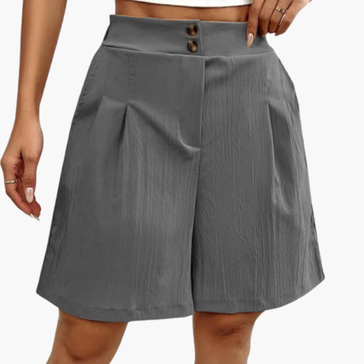 Women's Summer Shorts with Button Placket and Relaxed Fit for Casual Outings 0