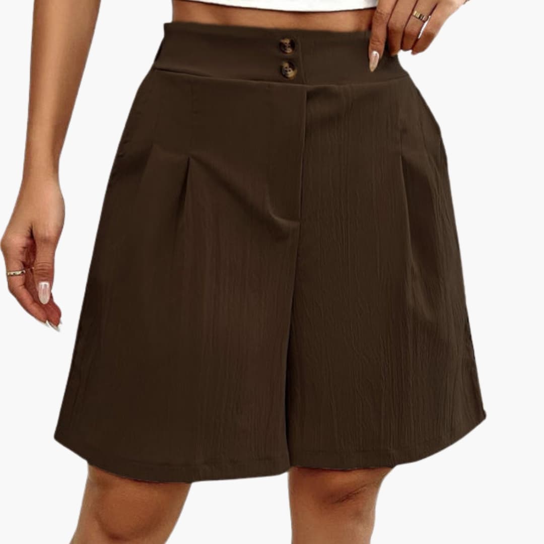Women's Summer Shorts with Button Placket and Relaxed Fit for Casual Outings 3