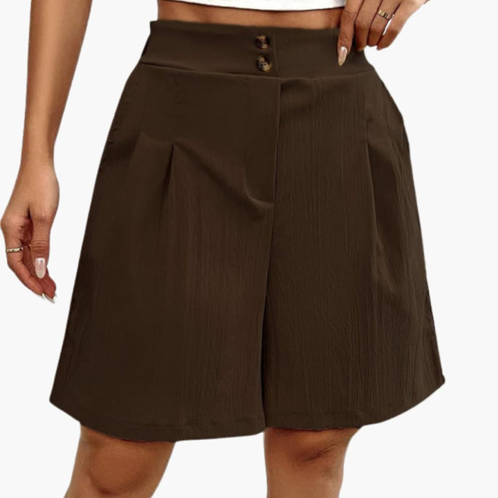 Women's Summer Shorts with Button Placket and Relaxed Fit for Casual Outings 3