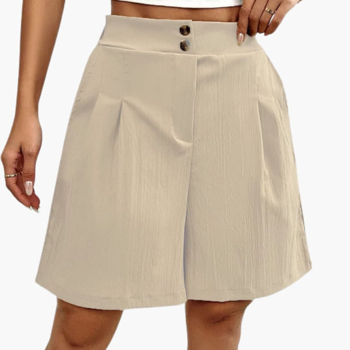 Women's Summer Shorts with Button Placket and Relaxed Fit for Casual Outings 4
