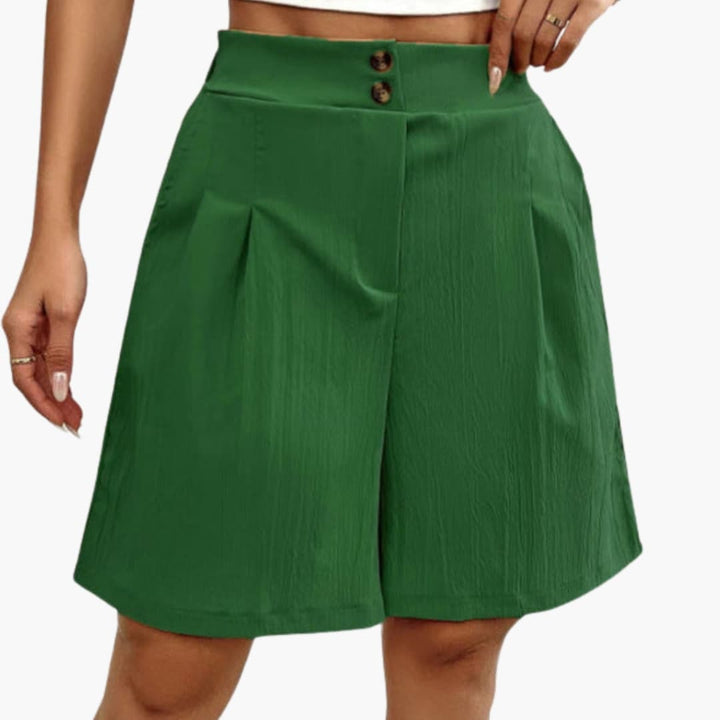 Women's Summer Shorts with Button Placket and Relaxed Fit for Casual Outings 5