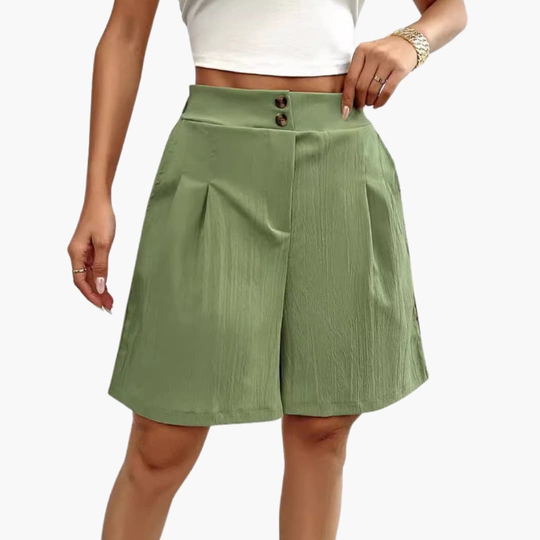 Women's Summer Shorts with Button Placket and Relaxed Fit for Casual Outings 8