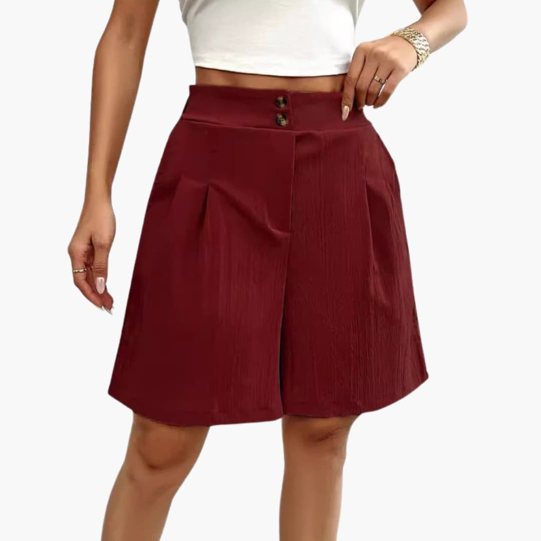Women's Summer Shorts with Button Placket and Relaxed Fit for Casual Outings 9
