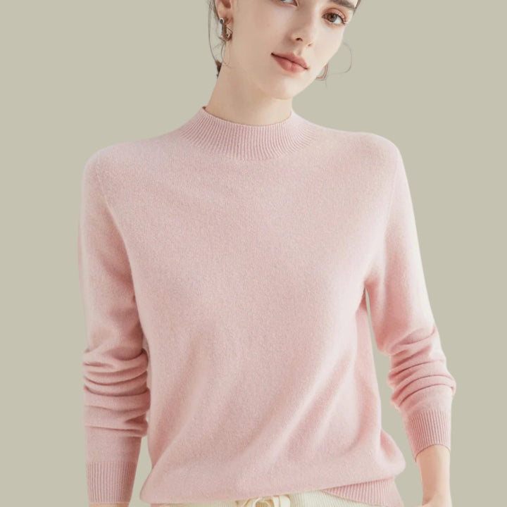 Women's Sweater, Relaxed Fit Mock Neck for Effortless Warmth and Style, Perfect for Layering in Autumn and Winter 0