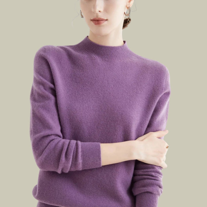 Women's Sweater, Relaxed Fit Mock Neck for Effortless Warmth and Style, Perfect for Layering in Autumn and Winter 1