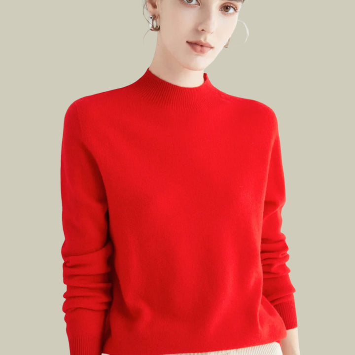 Women's Sweater, Relaxed Fit Mock Neck for Effortless Warmth and Style, Perfect for Layering in Autumn and Winter 10
