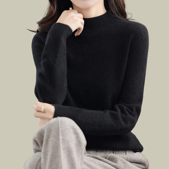 Women's Sweater, Relaxed Fit Mock Neck for Effortless Warmth and Style, Perfect for Layering in Autumn and Winter 11