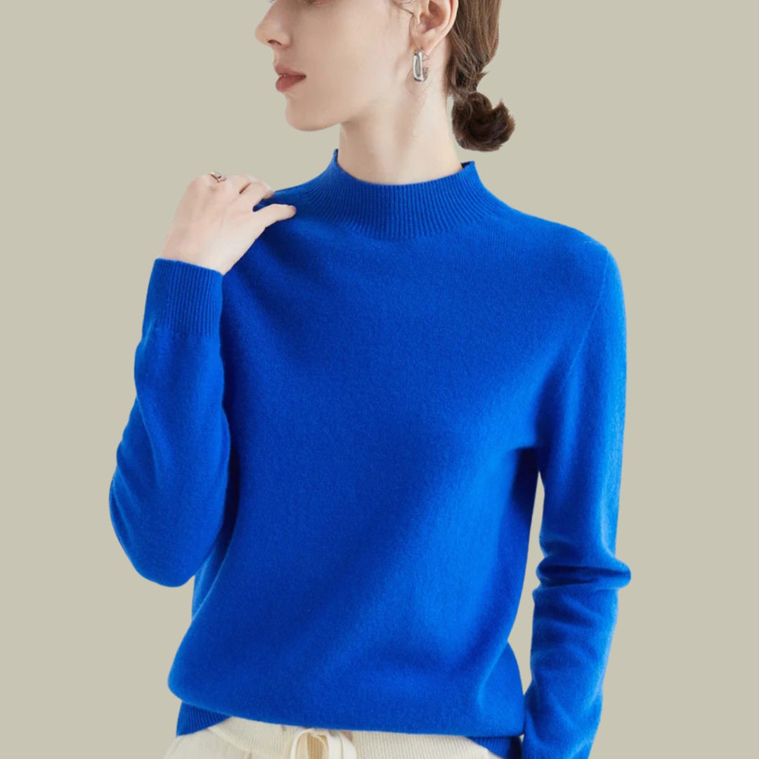 Women's Sweater, Relaxed Fit Mock Neck for Effortless Warmth and Style, Perfect for Layering in Autumn and Winter 12
