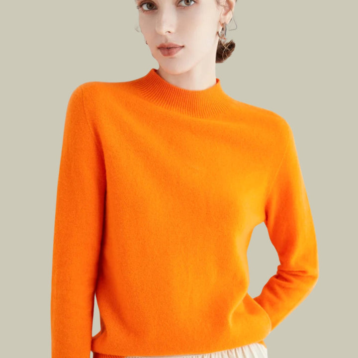 Women's Sweater, Relaxed Fit Mock Neck for Effortless Warmth and Style, Perfect for Layering in Autumn and Winter 13