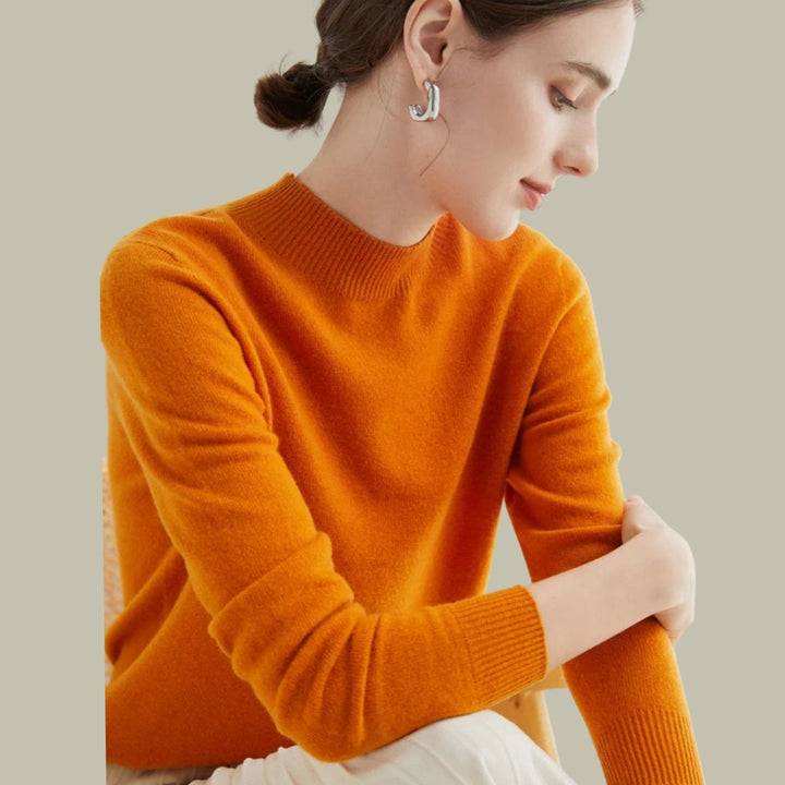 Women's Sweater, Relaxed Fit Mock Neck for Effortless Warmth and Style, Perfect for Layering in Autumn and Winter 15