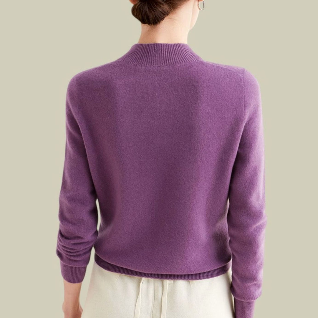Women's Sweater, Relaxed Fit Mock Neck for Effortless Warmth and Style, Perfect for Layering in Autumn and Winter 2