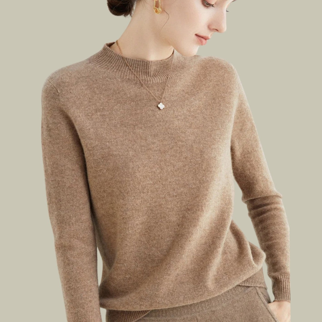 Women's Sweater, Relaxed Fit Mock Neck for Effortless Warmth and Style, Perfect for Layering in Autumn and Winter 3