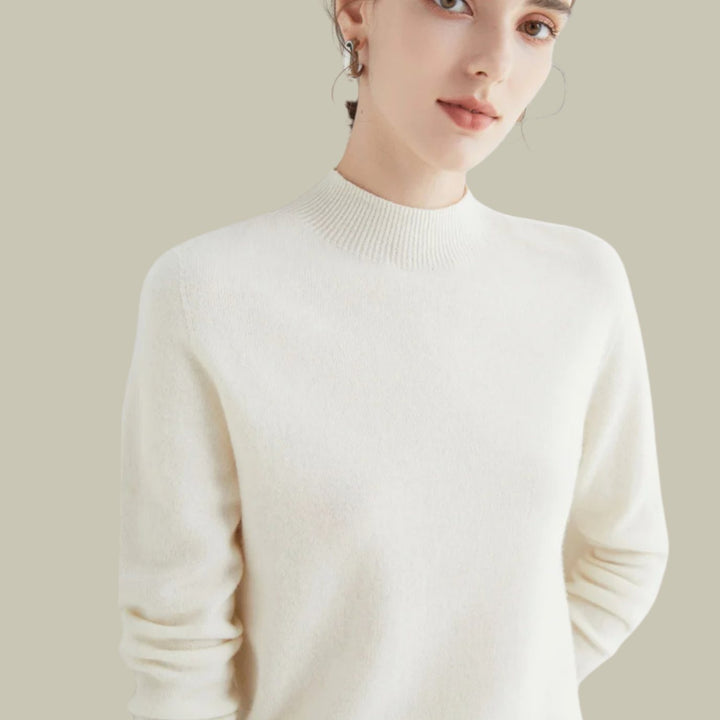Women's Sweater, Relaxed Fit Mock Neck for Effortless Warmth and Style, Perfect for Layering in Autumn and Winter 4