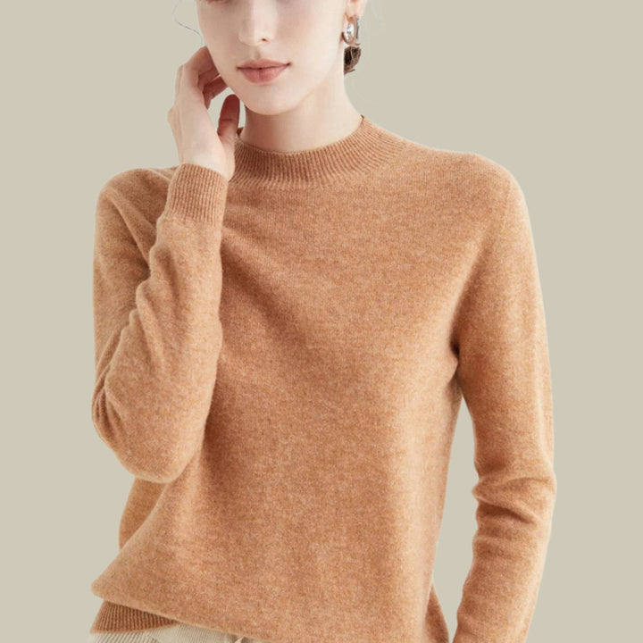 Women's Sweater, Relaxed Fit Mock Neck for Effortless Warmth and Style, Perfect for Layering in Autumn and Winter 5