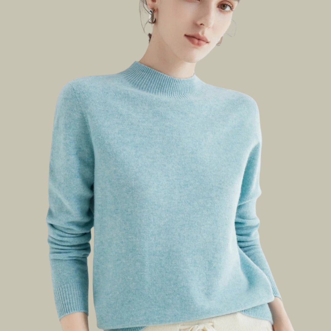 Women's Sweater, Relaxed Fit Mock Neck for Effortless Warmth and Style, Perfect for Layering in Autumn and Winter 7