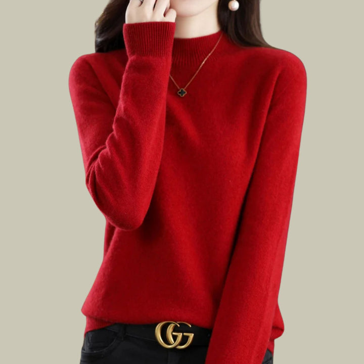 Women's Sweater, Relaxed Fit Mock Neck for Effortless Warmth and Style, Perfect for Layering in Autumn and Winter 8