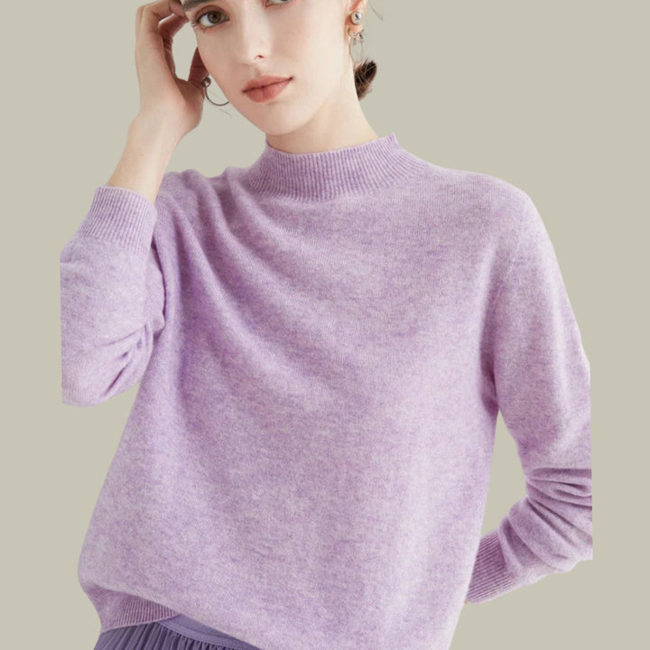 Women's Sweater, Relaxed Fit Mock Neck for Effortless Warmth and Style, Perfect for Layering in Autumn and Winter 9