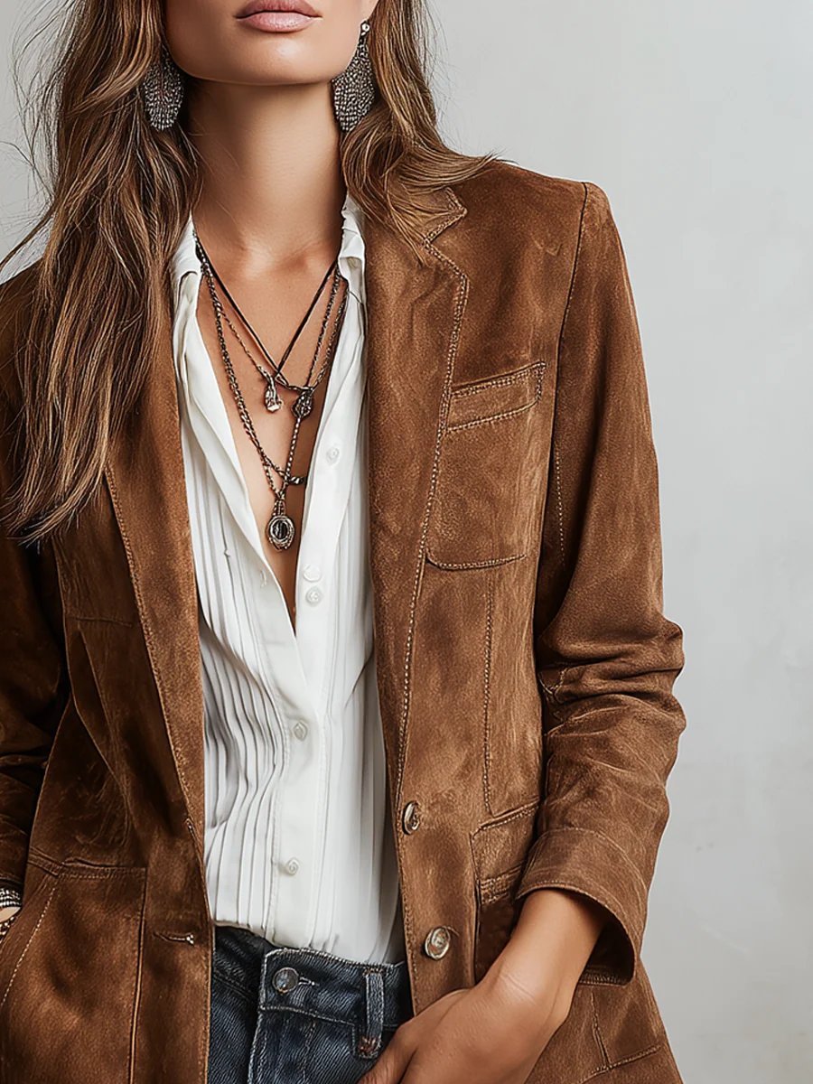 Women's Tailored Cardigan Blazer with Button Placket Elegant Fit 0