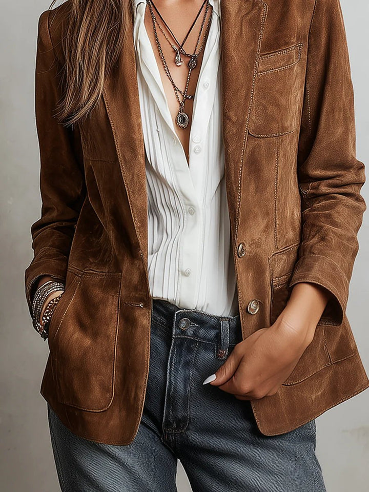 Women's Tailored Cardigan Blazer with Button Placket Elegant Fit 4