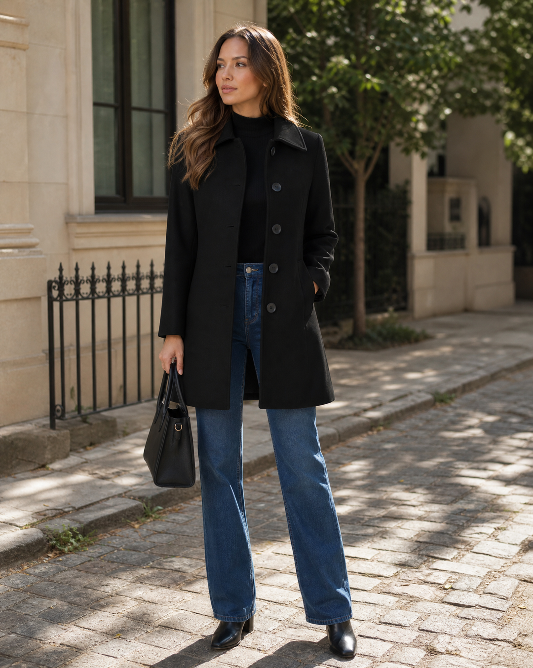 Women's Trench Coat - Elegant Winter Coat for Women, Tailored Cold Weather Outerwear 1